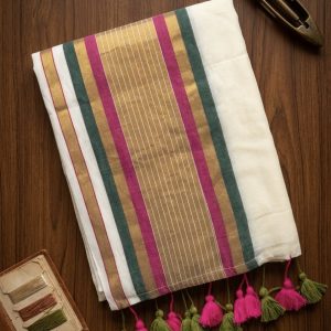 kerala kasavu inspired mulcotton saree