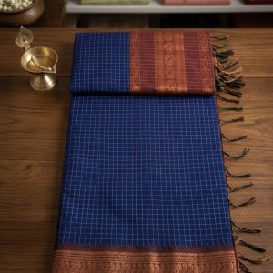 checked kalyani cotton saree