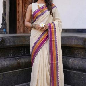 gopika mul cotton saree featuring a vibrant kanchi border